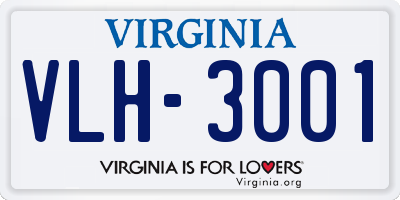 VA license plate VLH3001