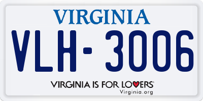 VA license plate VLH3006