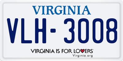 VA license plate VLH3008