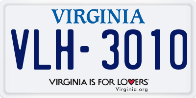 VA license plate VLH3010