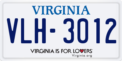 VA license plate VLH3012