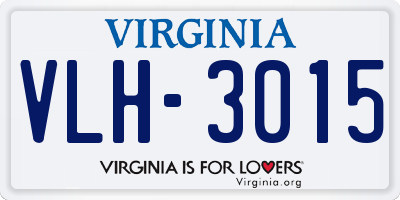 VA license plate VLH3015