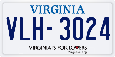 VA license plate VLH3024