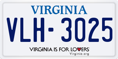 VA license plate VLH3025