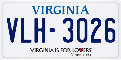 VA license plate VLH3026