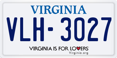 VA license plate VLH3027