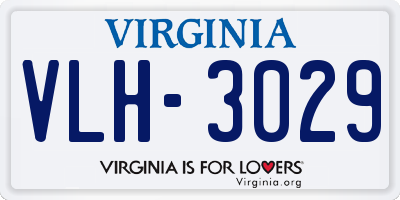 VA license plate VLH3029