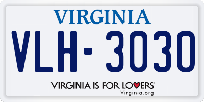 VA license plate VLH3030