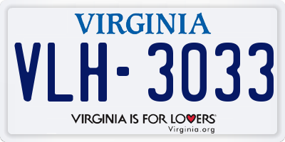 VA license plate VLH3033