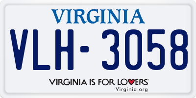 VA license plate VLH3058