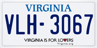 VA license plate VLH3067