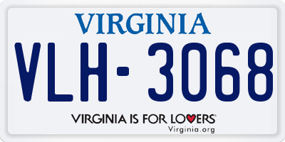 VA license plate VLH3068