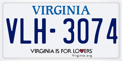 VA license plate VLH3074