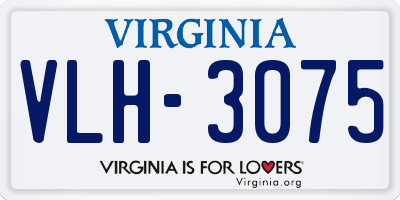 VA license plate VLH3075