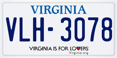 VA license plate VLH3078