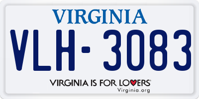 VA license plate VLH3083