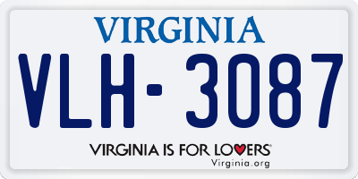 VA license plate VLH3087