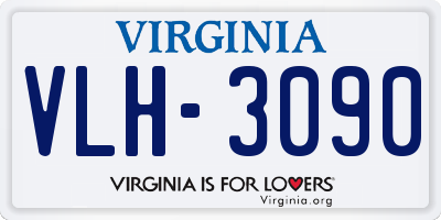 VA license plate VLH3090