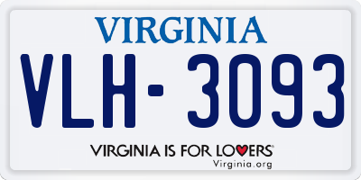 VA license plate VLH3093