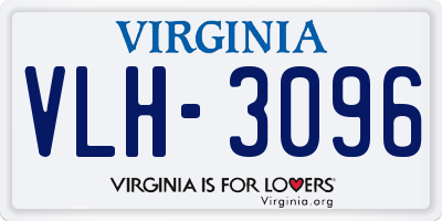 VA license plate VLH3096