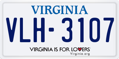 VA license plate VLH3107