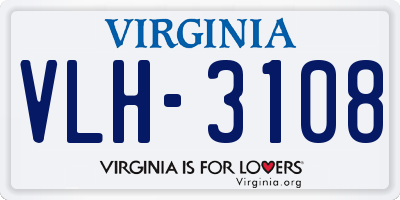 VA license plate VLH3108
