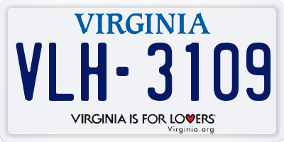 VA license plate VLH3109