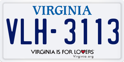 VA license plate VLH3113