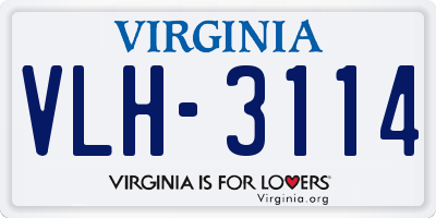 VA license plate VLH3114