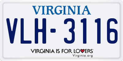 VA license plate VLH3116