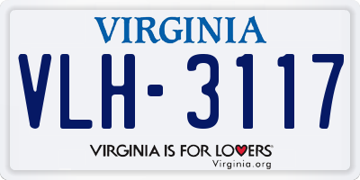 VA license plate VLH3117