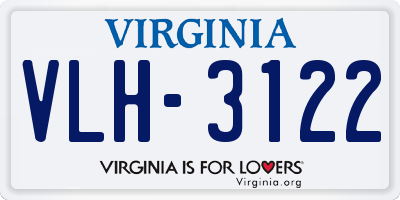 VA license plate VLH3122