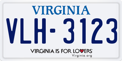 VA license plate VLH3123