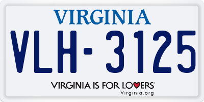 VA license plate VLH3125