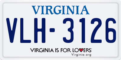 VA license plate VLH3126