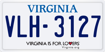 VA license plate VLH3127