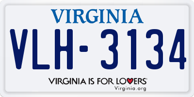 VA license plate VLH3134