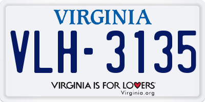 VA license plate VLH3135
