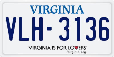 VA license plate VLH3136