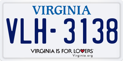 VA license plate VLH3138