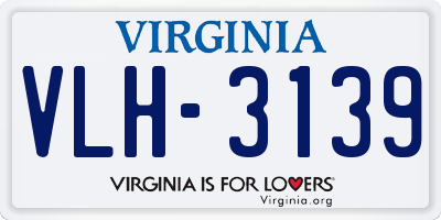 VA license plate VLH3139