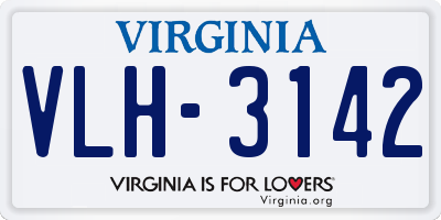 VA license plate VLH3142