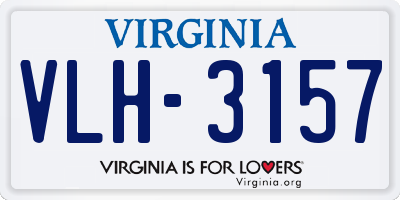 VA license plate VLH3157
