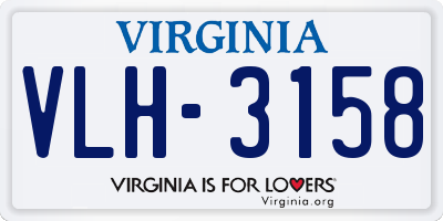 VA license plate VLH3158
