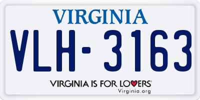 VA license plate VLH3163