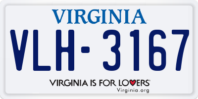 VA license plate VLH3167