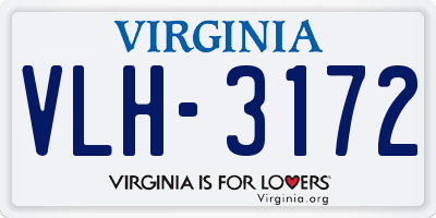 VA license plate VLH3172