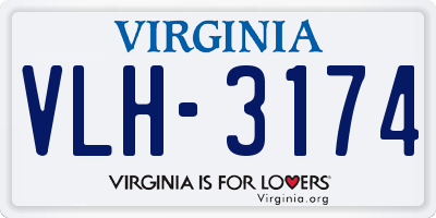 VA license plate VLH3174