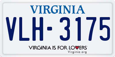 VA license plate VLH3175