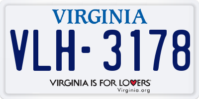 VA license plate VLH3178